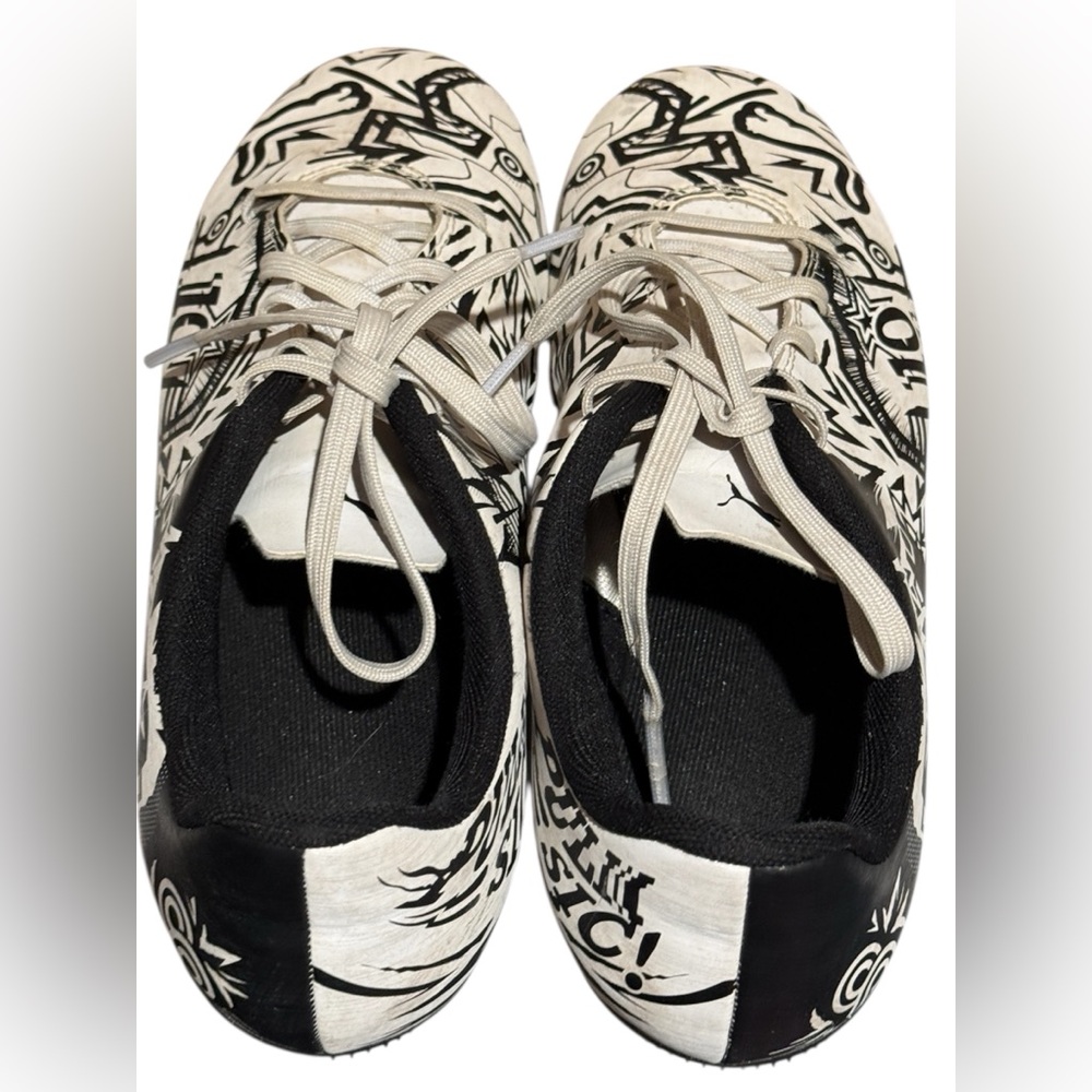 Puma x Christian Pulisic II FG/AG Kids Soccer Cleats Black & White Graphic Sz 5 - Picture 12 of 14